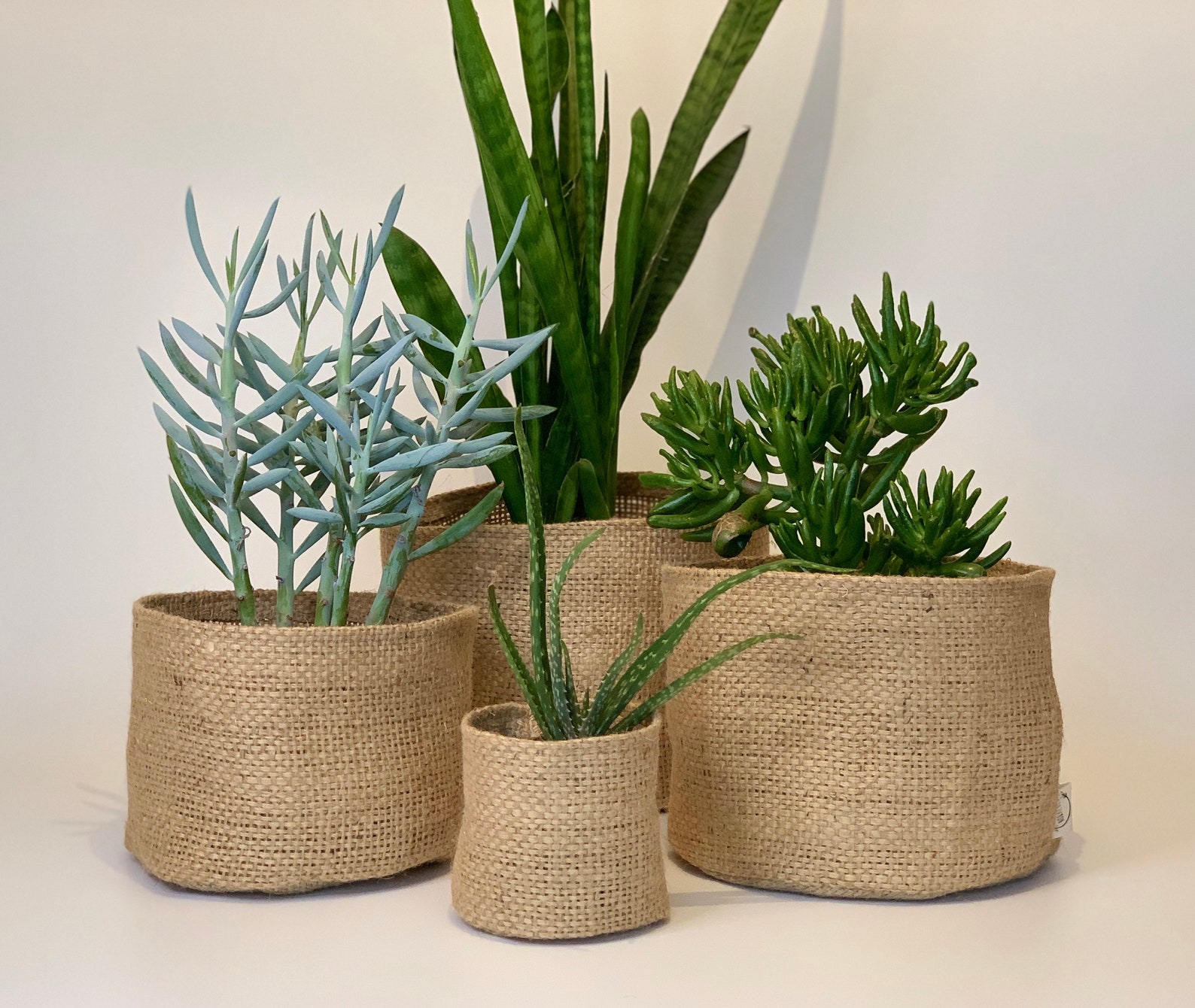 Altered Upcycled Hessian Pot Plant Covers / Hessian Coffee Etsy