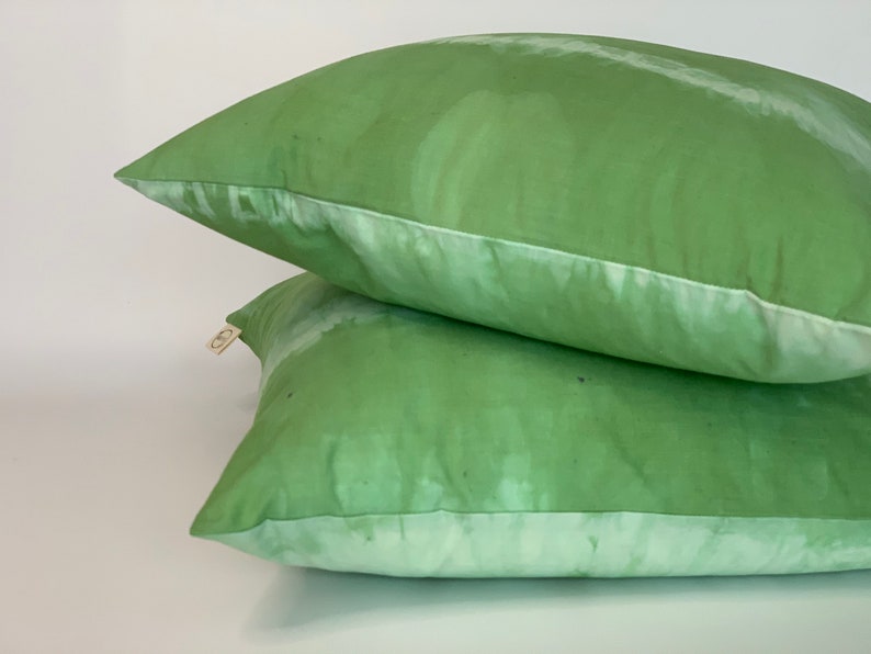 Eco friendly Green hand tie dyed Cushion Covers | Etsy