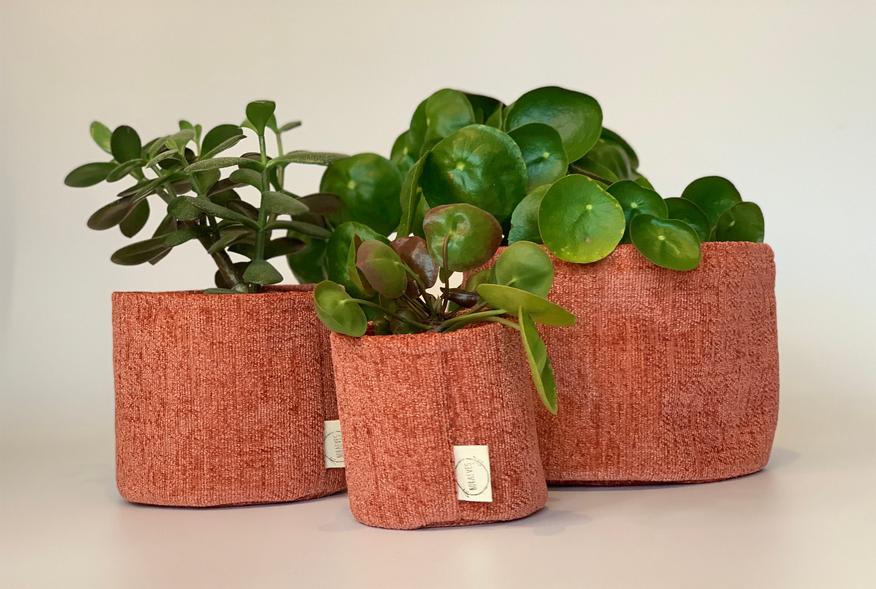 Eco Friendly Orange Fabric Pot Plant Covers Etsy
