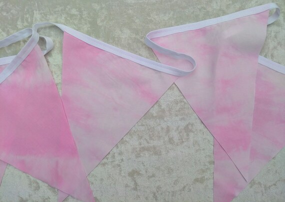 Pink Tie Dye Bunting Party Decorationshand Made Bunting Etsy