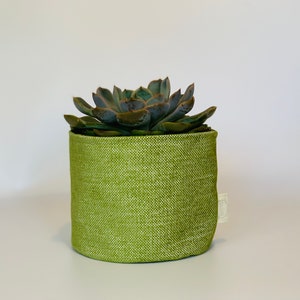 Eco friendly upcycled fabric pot plant cover green and turquoise / decorative plant pot cover / indoor planters image 7