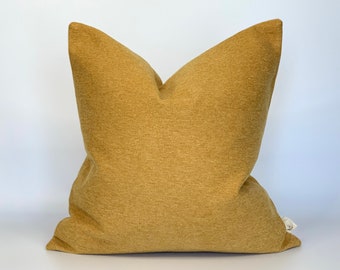 Eco friendly mustard yellow cushion cover / plain yellow statement throw pillow / mustard scatter cushion