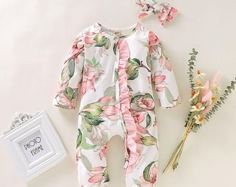 floral baby romper