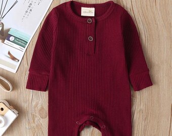 burgundy baby onesie