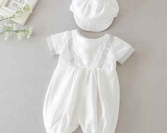 boy romper christening outfit