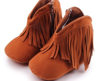 baby girl fringe boots