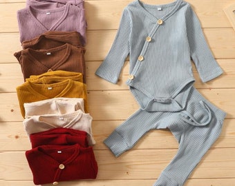 baby boy ribbed romper