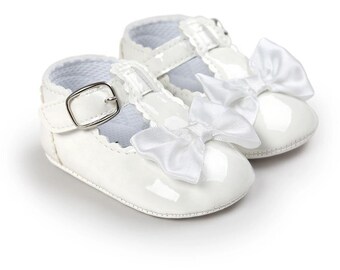 infant white patent leather shoes