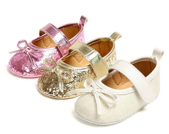gold glitter infant shoes