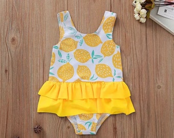 girls lemon bathing suit