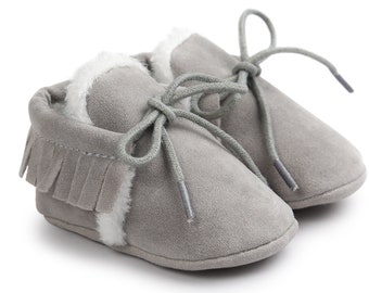 baby fur moccasins