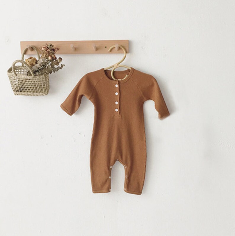 Baby Gender Neutral Romper Baby Ribbed Romper Cotton Baby Etsy