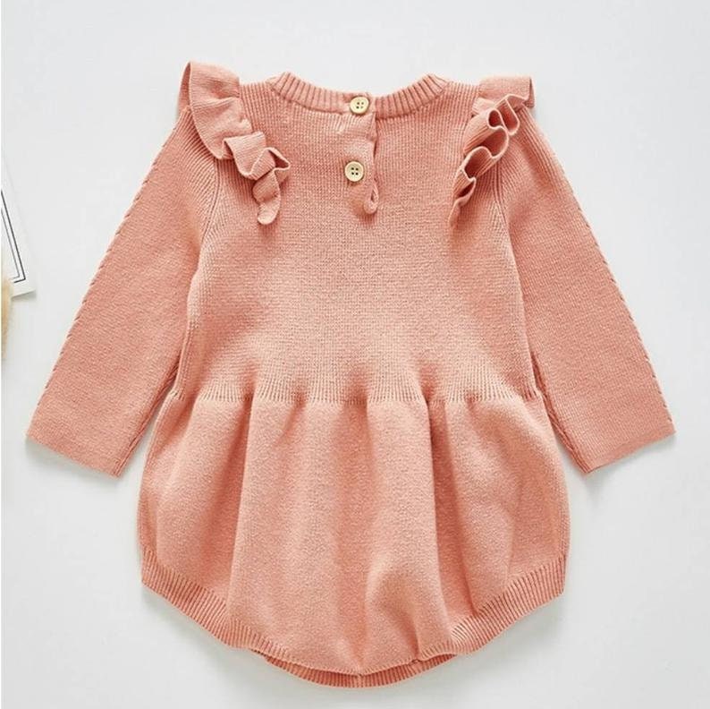 Baby Girls Knit Sweater Romper Toddler Girls Knit Fall Romper Etsy