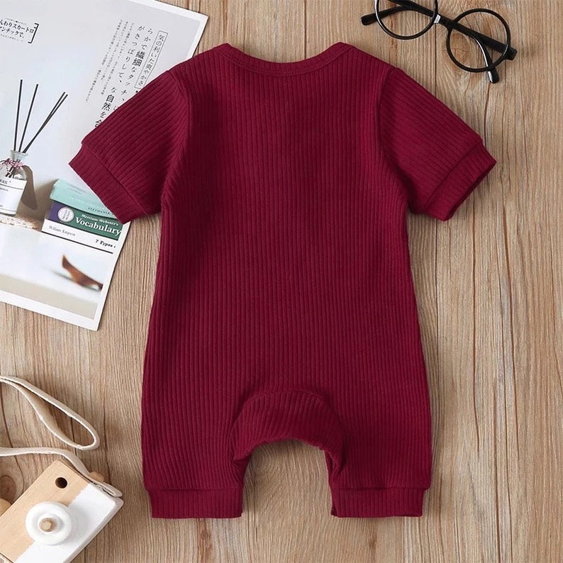 Ribbed Button Romper Baby Gender Neutral Romper Baby Etsy