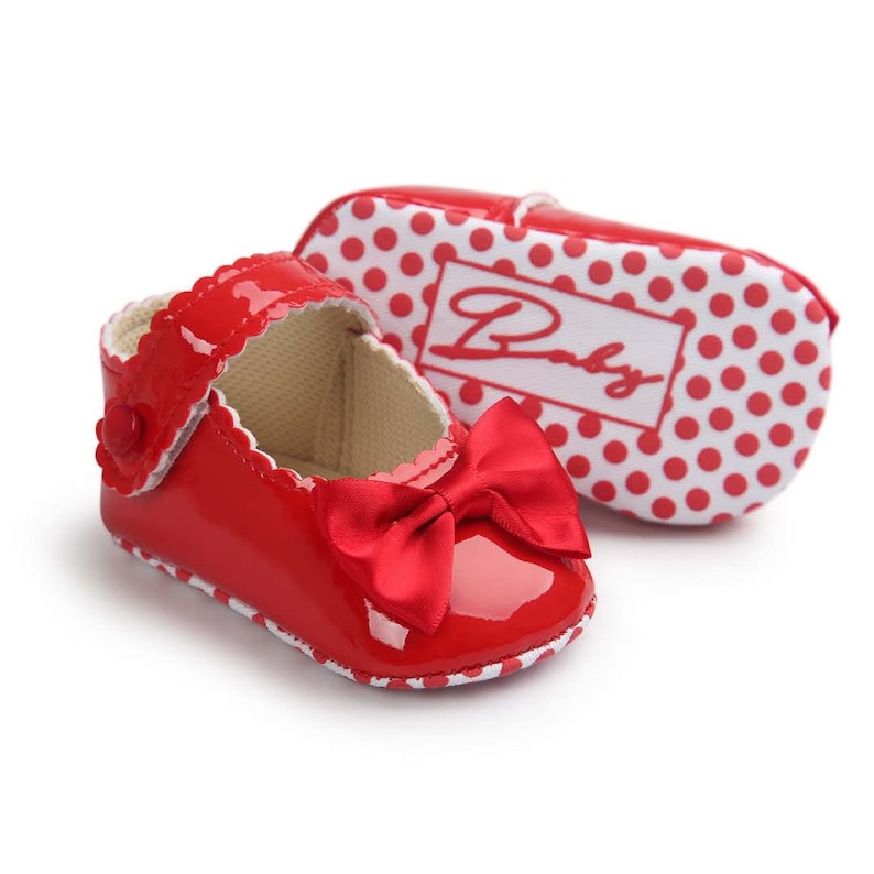 SoftSole Baby Mary Jane Patent Bow Baby Shoes Baby Etsy
