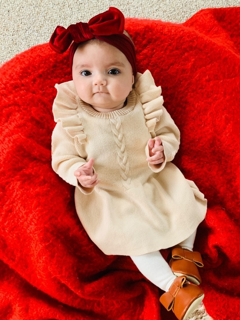 Baby Girls Knit Sweater Dress Toddler Girls Knit Fall Dress Etsy