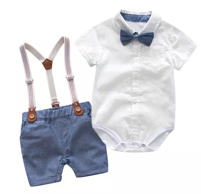 baby boy navy shorts with suspenders