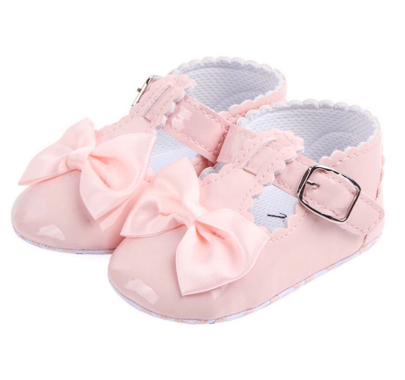 Baby Bow Mary Jane Shoes Vintage Style Pink Patent Leather Etsy