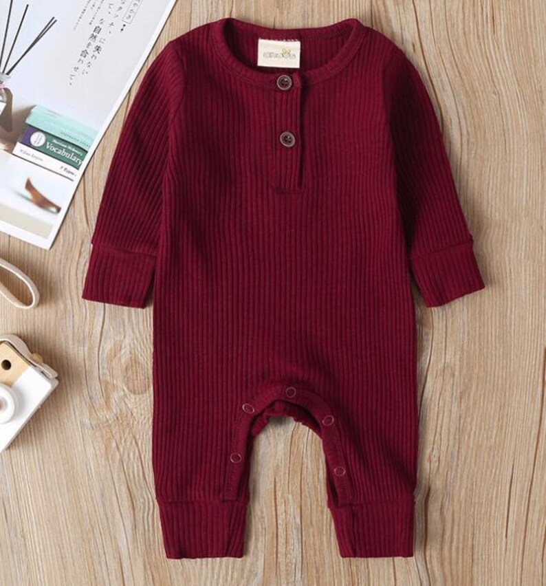 Ribbed Button Romper Baby Gender Neutral Romper Baby Etsy