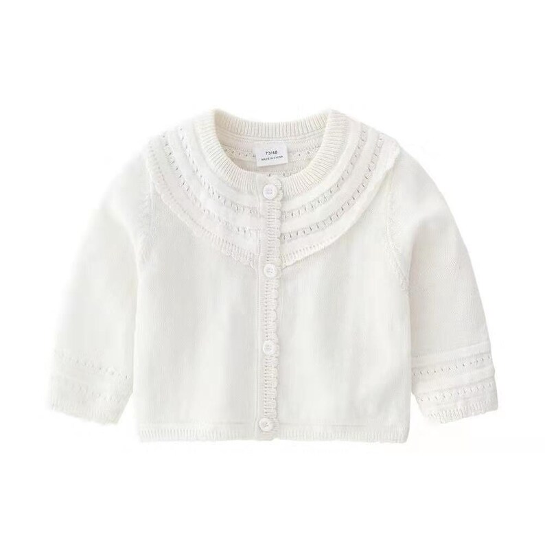 Cotton Baptism Cardigan Christening Sweater White Lace Sweater Etsy
