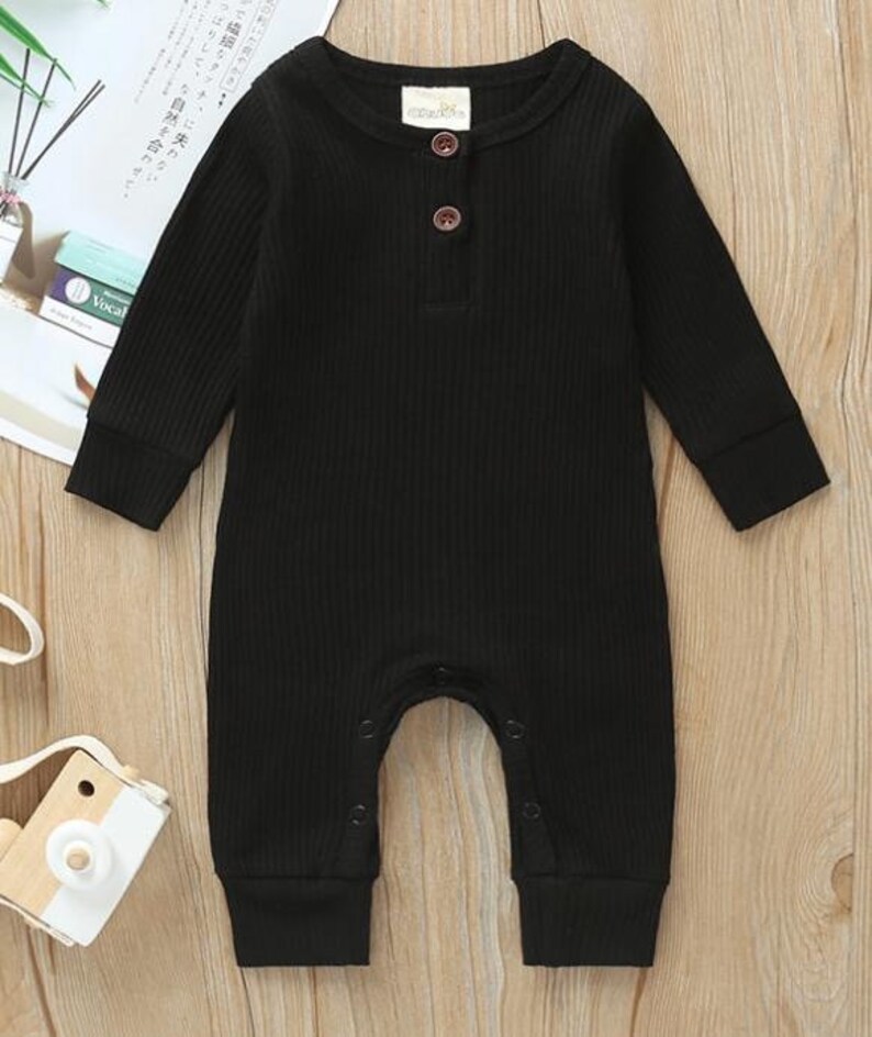 Ribbed Button Romper Baby Gender Neutral Romper Baby Etsy