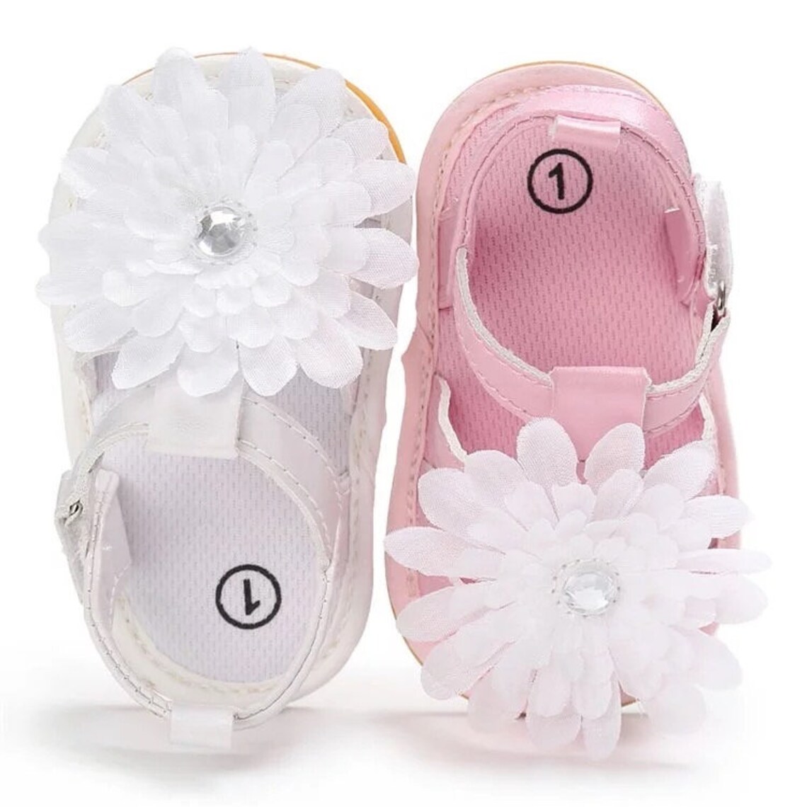 Pink Baby Sandals Baby Flats Baby Girl Shoes Baby Girl Etsy