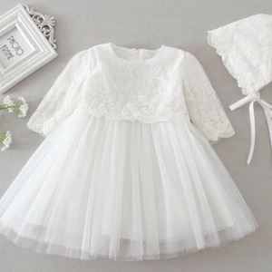 baby girl white dress for baptism