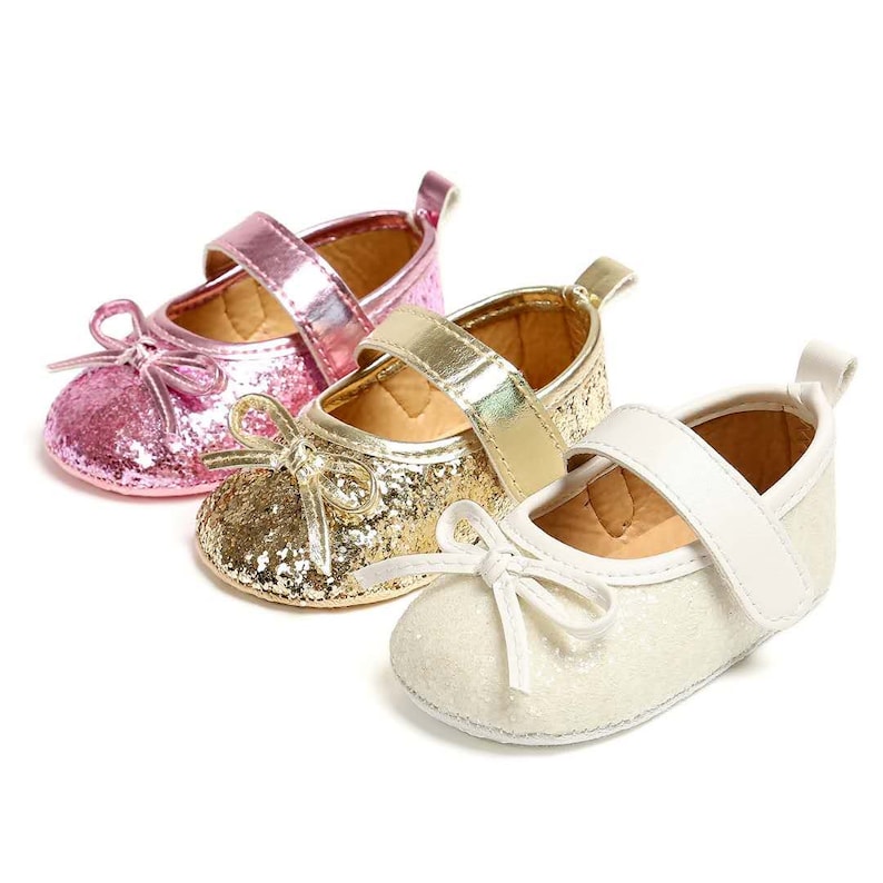 Pink White Gold Baby Shoes Glitter Baby Shoes Gold Sparkle Etsy