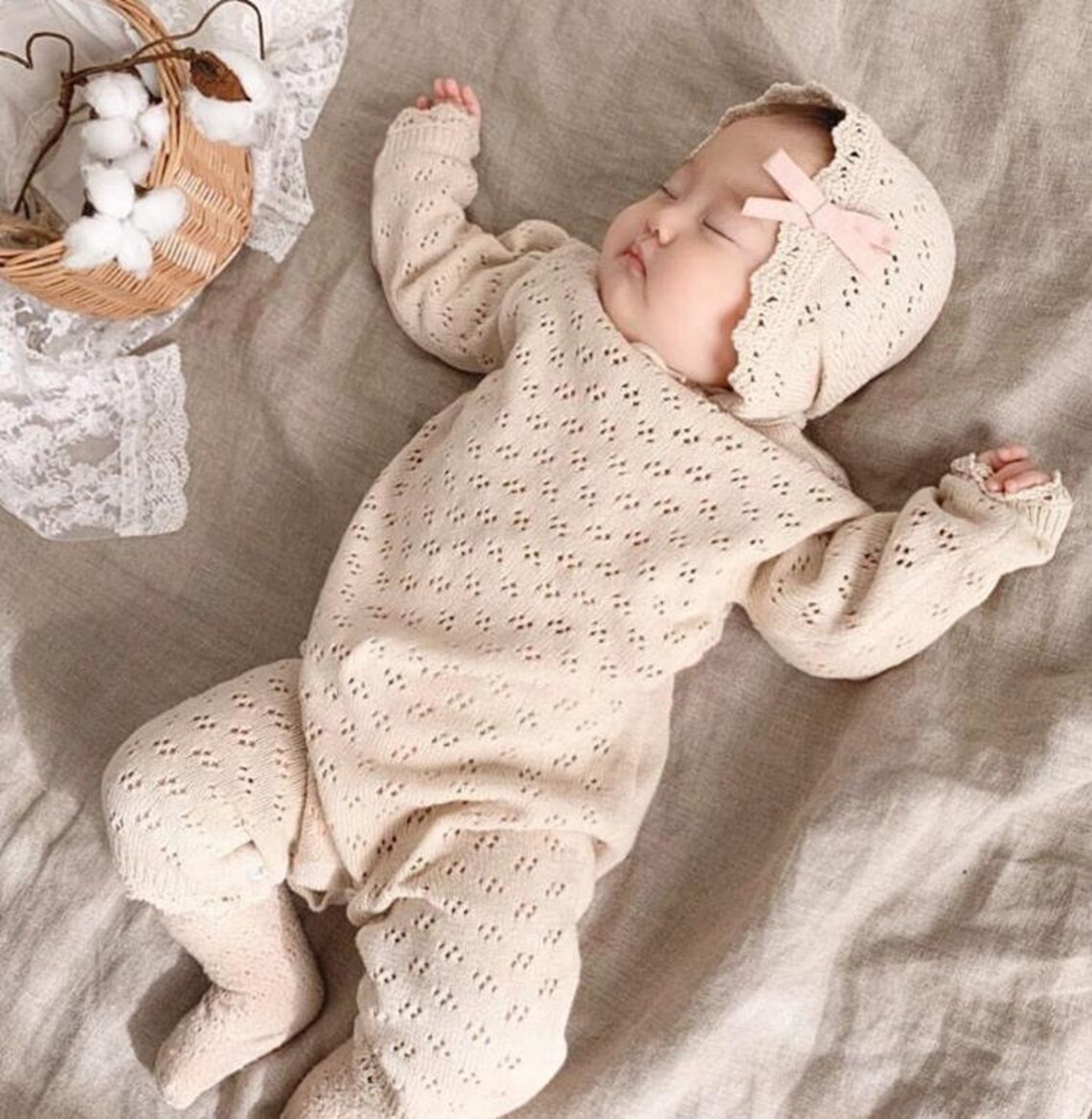 Organic Cotton Knitted Baby Clothes Knit Romper and Etsy