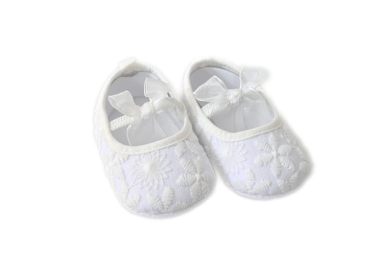 white baptism shoes for baby girl