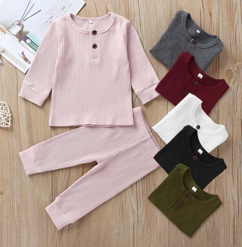 Baby Ribbed Pajamas Gender Neutral Baby Clothes Baby Etsy