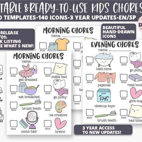 After School Rules Routine Checklist Kids Editable - Etsy