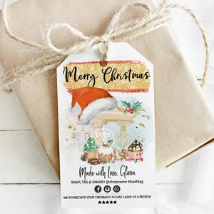 Christmas Baking Hang Tag, Bakery Thank You Tag, Holiday Packaging, Xmas Printable, Editable, CJ001-02v1-TGA