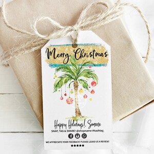 Christmas Baking Hang Tag, Bakery Thank You Tag, Holiday Packaging, Xmas Printable, Editable, Tropical, CJ101-01v1-TGA