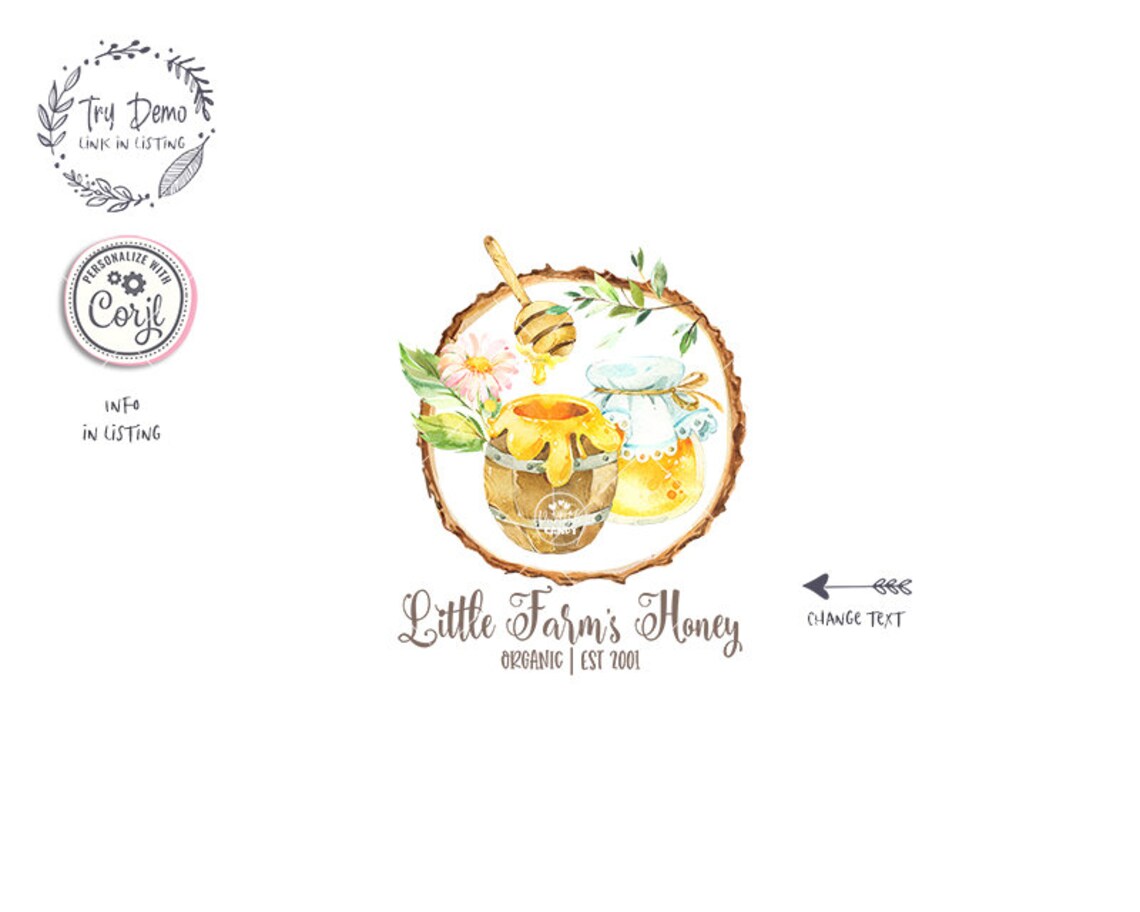 DIY Honey Logo Beehive Logo Logo Bee Logo Honey Etsy