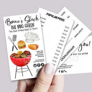 BBBQ Grilling Business Card Set, Mini Menu Card, Appointment Card, Loyalty Card, Editable, Printable, CJ122-01v1-BIZV