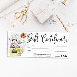 Food Catering Gift Certificate, Editable Restaurant Gift Card, Food Service Gift, Thank You Printable, Brown, CJ009-09v1-fw-CRT-FEA