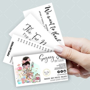Bakery Business Card Set, Mini Menu Card, Appointment Card, Loyalty Card, Editable, Printable, Black, CJ009-07v7-mb-BIZH-FEA