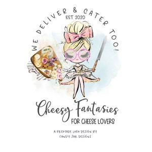 Cheese Board Logo, Charcuterie Catering Logo, Restaurant Logo, Bistro, Food Farm Style Branding, Editable, Blond, CJ009-18v2-fo-LGO-FEA