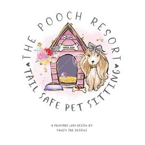 Dog Boarding Logo, Pet Hotel Logo, Dog Sitter Logo, Pet Sitter Logo, Pet Shop, Dog Spa Logo, Cute Pet Branding, CJ015-03v1-LGO-FEA