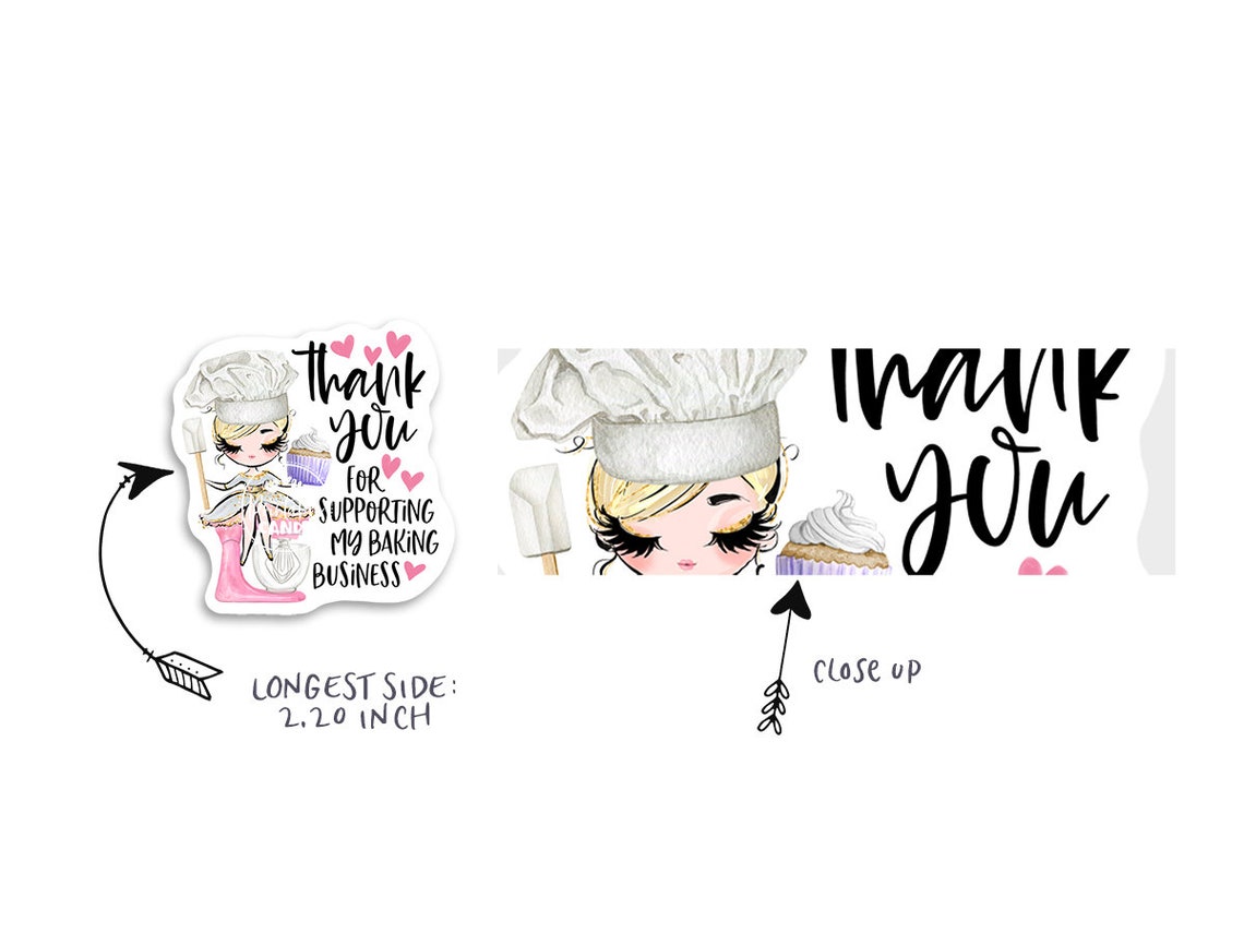 Bakery Thank You Stickers Cake Baking Stickers Pastry Shop | Etsy