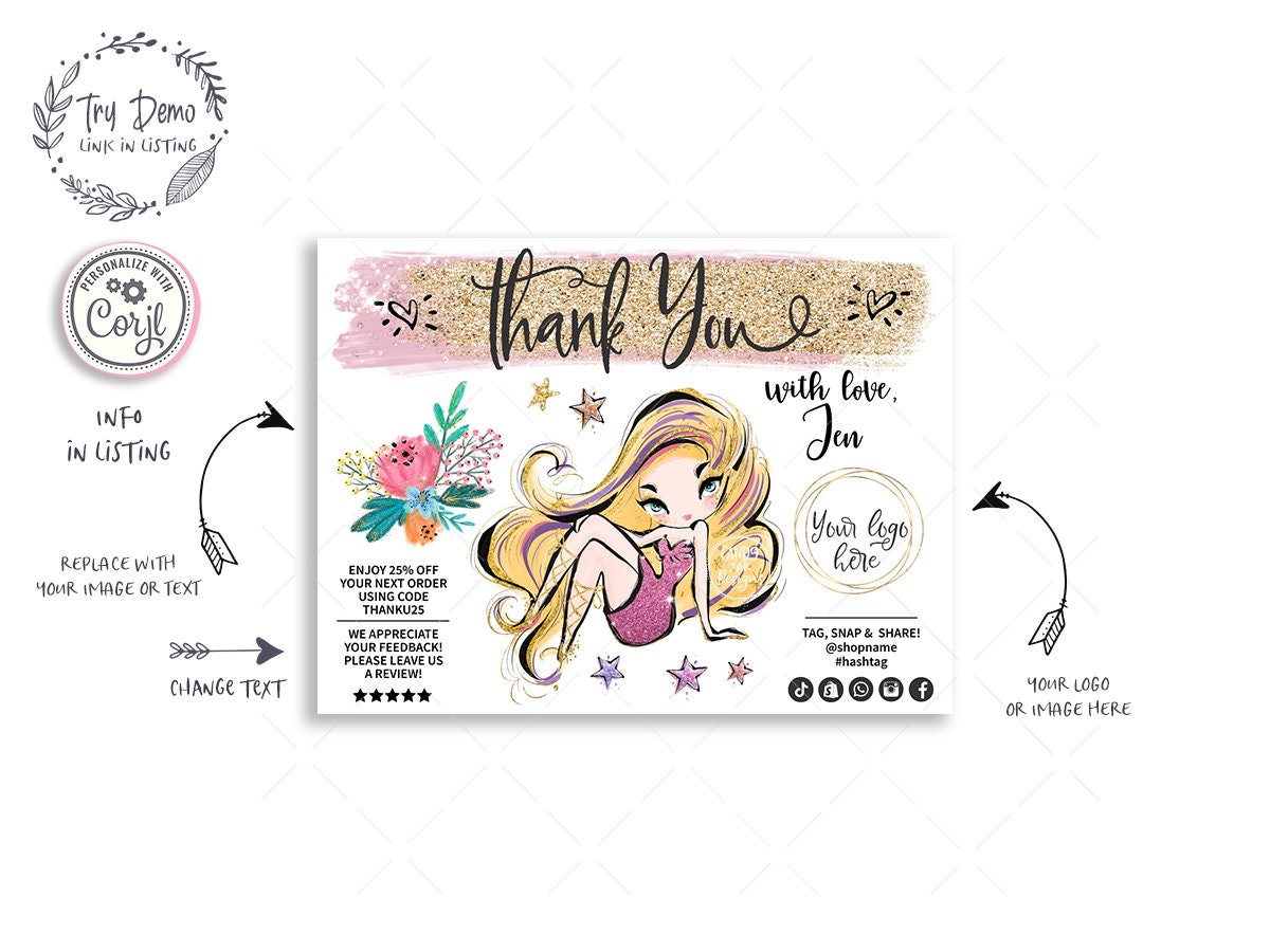 Beauty Salon Thank You Card Hair Salon Customer Thank You Etsy
