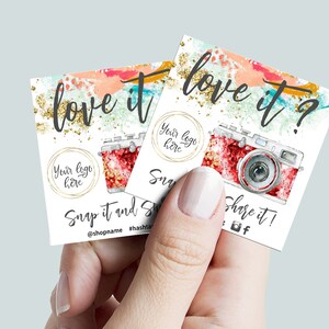 Snap Tag Share Insert Card, Social Media Shares, Photography Camera Card, Printable Template, Abstract Red, CJ059-01v1-ISRQ