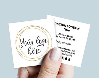 Square Business Card Set, Printable, Editable, Blank Business Template, CJ100-01v1-BIZQ