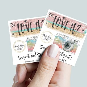 Snap Share Review Insert Card Template, Social Sharing, Packaging Insert, Marketing Tags, Add Logo, Printable Template, CJ054-01v1-ISRQ