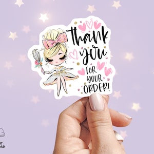 Baker Thank You Sticker, Cake Baking Stickers, Bakery Shop Stickers, Cookie Bakery Girl, Printable Tag, Blond, CJ009-07v3-fo-STKZ