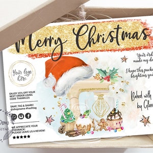Christmas Baking Thank You Insert Card, Bakery Holiday Card, Printable, Editable, Kitchen MIxer, CJ001-02v1-ISRH