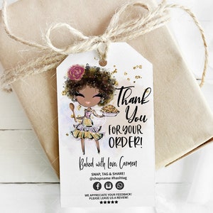 Thanksgiving Bakery Thank You Hang Tag, Holiday Business Hang Tag, Editable, Printable, Brown, CJ233-02v1-dw-TGA