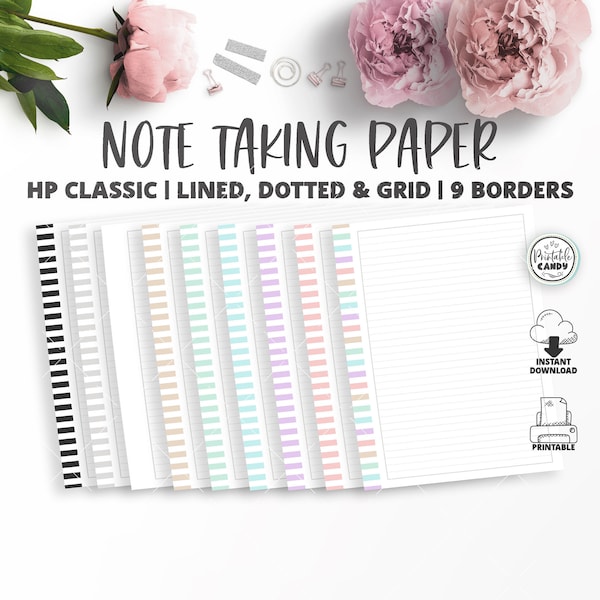 Note Taking Paper, Lined Dotted Grid, Classic HP, PPC03