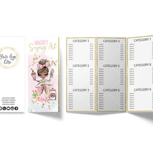 Bakery Price List, Tri-Fold Baking Price Menu Card, Editable, Printable, Brown, CJ009-10v1-dw-PRCT-FEA